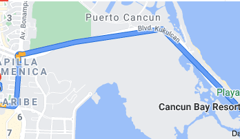Distancia del hotel Cancun bay al hotel la Quinta by Wyndham